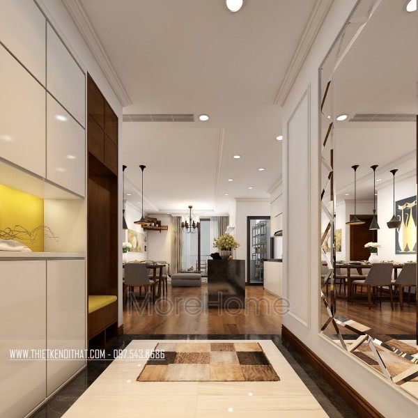 Mẫu tủ giày hiện đại căn hộ Park Hill Premium